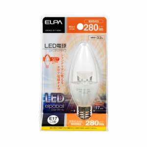 エルパ (ELPA) LED電球シャンデリア形 電球 LED電球 おしゃれ E17 3.3W 電球色相当 LDC4CL-E17-G351