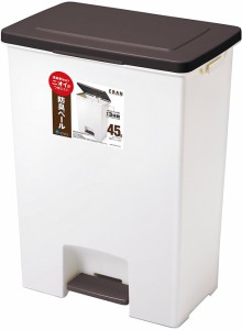 アスベル ゴミ箱 ペダルペール45Lワイド R防臭エバン 6418 ブラウン