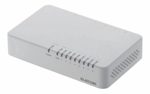 エレコム スイッチングハブ 8ポート 10/100Mbps AC電源 EHC-F08PA-W