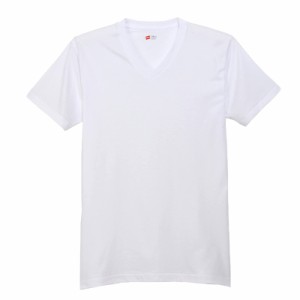 ヘインズ 半袖Tシャツ (3枚組) 乾きやすい ドライな肌触り Vネック 青ラベル メンズ HM2125G ホワイト(Vネック) L