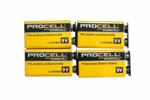 【DURACELL】 デュラセル(Duracell) PROCELLプロセル 9V電池 エフェクター/楽器用アルカリ電池 4個セット DP-9V-4pcs