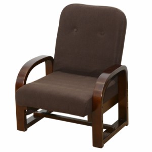 山善 座椅子 コンパクト 座敷用椅子 高座椅子 (高さ調節/リクライニング/折りたたみ/リモコンポケット) 組立品 ダークブラウン CTZ-55(