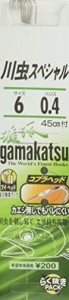 がまかつ(Gamakatsu) 糸付 川虫スペシャル フック 茶 6号-ハリス0.4 釣り針