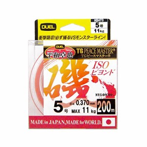 DUEL(デュエル) ナイロンライン 5号 TGピースマスター磯 ビヨンド200m 5号 クリアーオレンジ 磯釣り フカセ H3473