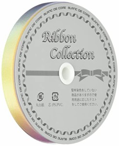 小西リボン パステルレインボー柄 ダブルサテンリボン 12mm巾×30m巻 KR3571-12MM-1