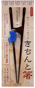 イシダ 日本製 矯正箸 きちんと箸 おとな用 右利き 約23cm ブルー 約23×2.5×4.5cm 箸がきちんと持てる