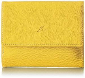 キタムラ 二折財布 キズが目立ちにくい素材 PH0537 マスタード/アイボリーステッチ 黄色 43911