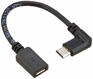 ELECOM 変換アダプタ 逆L字 microBメス-microBオス USB2.0 ブラック 0.