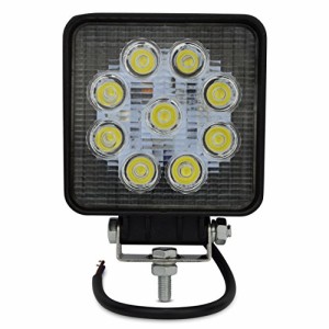 Safego 27W LED 作業ランプ 広い角タイプ 9連LED 車外ライト 農業機械 ホワイト 6000K 12V-24V対応