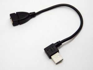 エスエスエーサービス USB接続ハードディスク録画対応TV/レコーダー用 HDD接続ケーブル  USB A(オス) - A(メス)L型 ・20cm  SU2-AA20BR