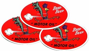 【3枚セット】 『Road Runner MOTOR OIL』 レーシングステッカー 世田谷ベース