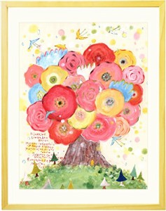 絵画 インテリア 花の絵 咲きつづく日々 (Sサイズ 額入り) 額付き かわいい 玄関 癒し 部屋 壁 トイレ 北欧 雑貨 アート 癒し 小さい