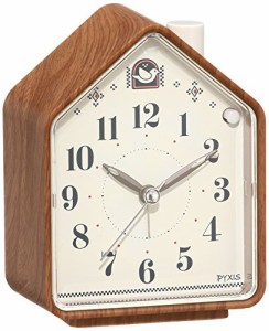 セイコークロック 目覚まし時計 置き時計 ナチュラル ネイチャーサウンド アナログ 切替式 アラーム PYXIS ピクシス 茶 木目 模様 NR444A