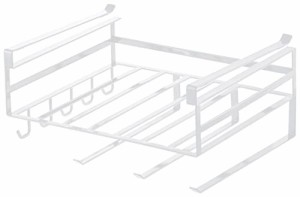 山崎実業(Yamazaki) 戸棚下 多機能ラック ホワイト 約W30.5×D26×H16cm タワー tower キッチンペーパーホルダー キッチンラック 2845