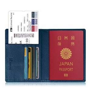 Fintie パスポートケース ホルダー トラベルウォレット スキミング防止 安全な海外旅行用 高級PUレザーパスポートカバー 多機能収納ポケ