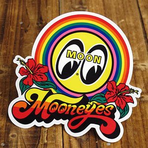 ムーンアイズ ステッカー MOONEYES レインボー＿SC-DM033-MON