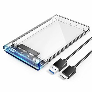 ORICO 2.5インチ HDD/SSD ケース USB3.0 ハードディスクケース UASP対応 5Gbps転送 4TB（9.5mm以下）まで対応 静電気防止 PC材料 透明な 