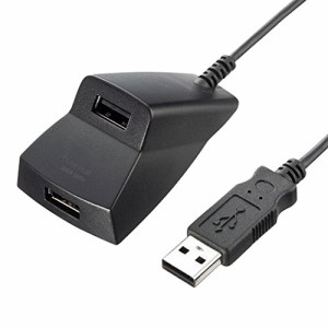 サンワサプライ 手元延長用2ポートUSB2.0ハブ(ブラック) USB-2H215BK