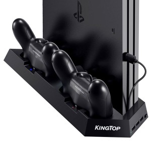 KINGTOP PS4用 放熱ファン付きスタンド コントロー ラー充電可能USBポート 3つ付き プレイステーション4全シリーズ対応可能