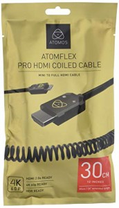 ATOMOS ATOMFLEX PRO HDMI COILED CABLE (Mini to Full 30cm) HDMI2.0対応ケーブル ATOM4K60C3