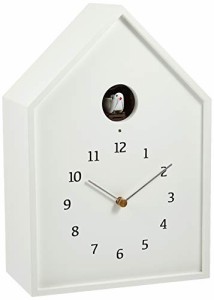 レムノス カッコー時計 アナログ バードハウス 天然色木地 白 Birdhouse Clock NY16-12 WH Lemnos