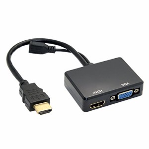 JSER HDMI - VGA ＆ HDMI メススプリッター オーディオビデオケーブル変換アダプター HDTV PCモニター用