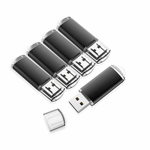 KEXIN USBメモリ・フラッシュドライブ 2GB 5個セットUSB 2.0 USBメモリースティック キャップ式 データ転送 Windows PCに対応 黒色