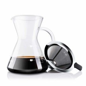 Love-KANKEI コーヒーサーバー コーヒードリッパー コーヒーカラフェセット プレゼント スポンジブラシ付属 耐熱ガラス ステンレスフィル