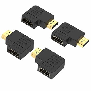 VCE HDMI L字 アダプタ L型 変換 コネクタ 90度+270度 4K HDMIケーブル向き変更 オスーメス TV Stick PC対応 金メッキ 4個セット