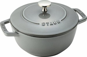 ストウブ(Staub) staub ストウブ 「 ワナベ グレー M 18cm 」 両手 鋳物 ホーロー 鍋 炊飯 2合 IH対応 【日本正規販売品】 Wa-NABE 40501