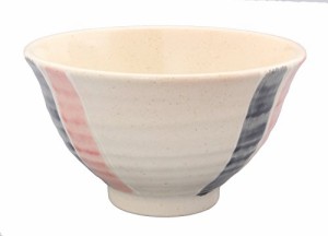 美濃焼 軽量 茶碗 二色十草 (赤)