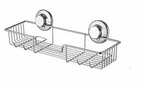 SANNO シャンプーラック シャワーラック 浴室ラック シャンプー置き 壁掛け収納ラック ワイヤーかご お風呂 真空吸着 強力吸盤 ステンレ