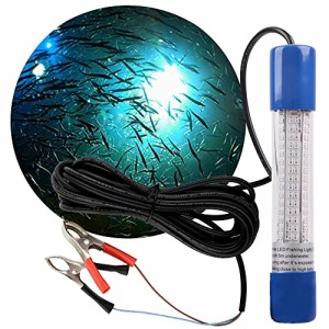 集魚灯 集魚ライト led水中ライト 水中集魚灯 釣り 高光度180leds水中灯 12v 24v IP68 6Mコード ブルー プラグ付かない