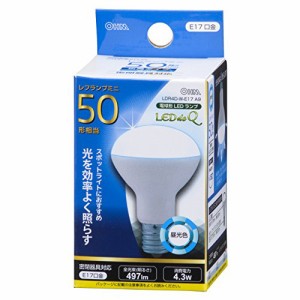 OHM LED電球 レフランプ形 E17 50形相当 4W 昼光色 広角タイプ150° LDR4D-W-E17 A9 06-0770