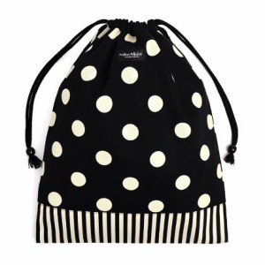 COLORFUL CANDY STYLE 体操服袋 女の子 巾着袋 大 体操服入れ 小学生 お着替え袋 大きめ polka dot large(twill・black) N3395000