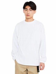 [グッドウェア] 長袖 ポケット Tシャツ クルーネック USAコットン 7.6オンス ヘビーウェイト (Medium, ホワイト)