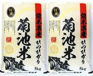 新米【 精白米 】 熊本県 菊池産 ヒノヒカリ 10kg（ 5kg × 2袋 ） 11年連続特A受賞 令和元年産 阿蘇天然水育ち 残留農薬ゼロ 産地 