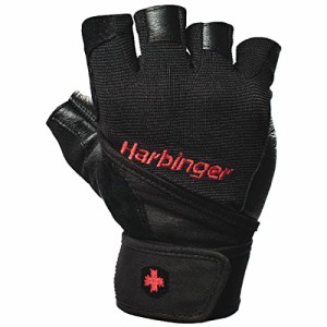 [送料無料]Harbinger Pro Wristwrap VentedクッションレザーPalmウエ