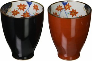 CtoC JAPAN 湯のみ おしゃれ : 有田焼 朱巻春秋 ペア湯呑み Japanese Pair cup Porcelain/Size(cm) Φ7.5x9/No:394853