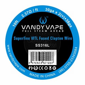【VANDY VAPE 】MTLに最適　Super Fine MTL Fused Clapton Wire　スーパーファインクラプトンワイヤー (SS316)