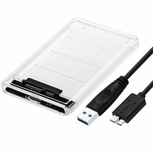 透明な 2.5インチ HDDケース USB 3.0接続 SATA対応 HDD/SSD 外付け ドライ