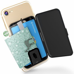 Sinjimoru 貼り付け型スマホカードケース、Android・i Phone SE 2020など携帯電話やスマホケースの背面に IC SUICAカード収納できる定期
