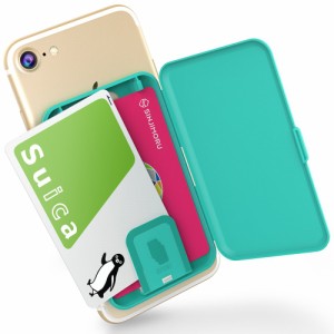 Sinjimoru 貼り付け型スマホカードケース、Android・i Phone SE 2020など携帯電話やスマホケースの背面に IC SUICAカード収納できる定期