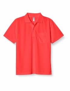 グリマー 半袖 4.4オンス ドライ ポロシャツ ポケット付 00330-AVP 蛍光オレンジ 4L