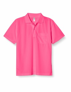 グリマー 半袖 4.4オンス ドライ ポロシャツ ポケット付 00330-AVP 蛍光ピンク 5L 