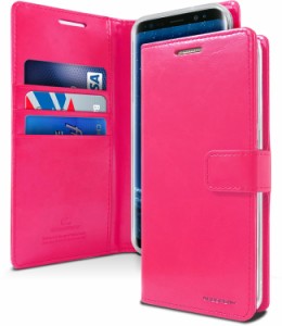 Goospery Galaxy S9 Case (2018) 手帳型ケース カード収納 PU レザー カバー QI対応 ブルームーンケース (ホットピンク) S9-BLM-HPNK