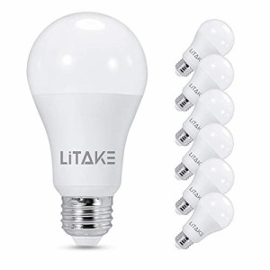 Litake(リテーク) LED電球 E26 120W形相当 昼白色 15W 一般電球形 広配光 1600lm 非調光 6個パック