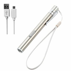 GOOMAND LED ハンディライト USB充電式 超軽量 懐中電灯 小型 ペンライト キャンプ アウトドア ライト USBケーブル付属