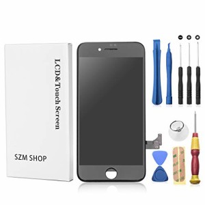 SZM i Phone 8 4.7 インチ３Ｄタッチスクリーン修理交換用フロントパネル（フロントガラスデジタイザ）工具付属 (8, 黒)