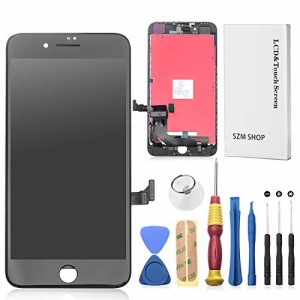 SZM i Phone 8 plus 3Ｄタッチスクリーン修理交換用フロントパネル（フロントガラスデジタイザ）修理工具付属 (8plus, 黒)